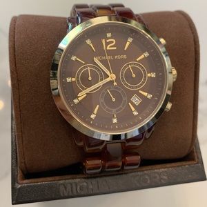 New gold and tortoise shell Michael Kors watch